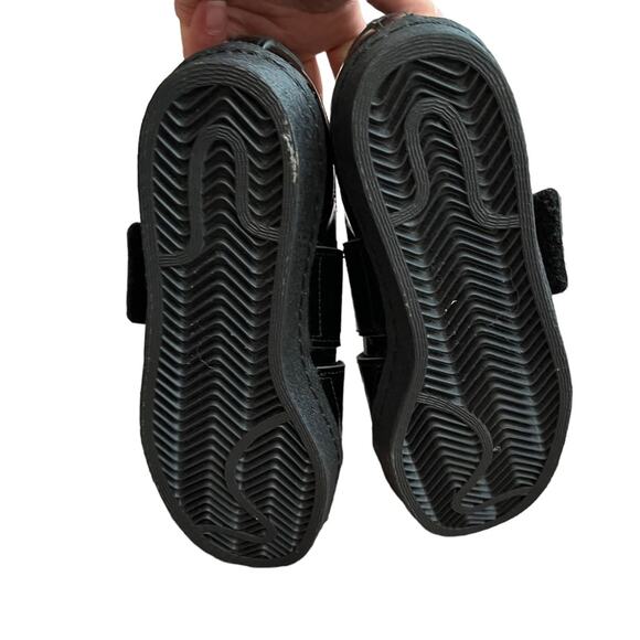 Adidas Superstar 80s CF Patent Leather Sneakers Triple Black Size 5 RARE! Y2K - Picture 4 of 13